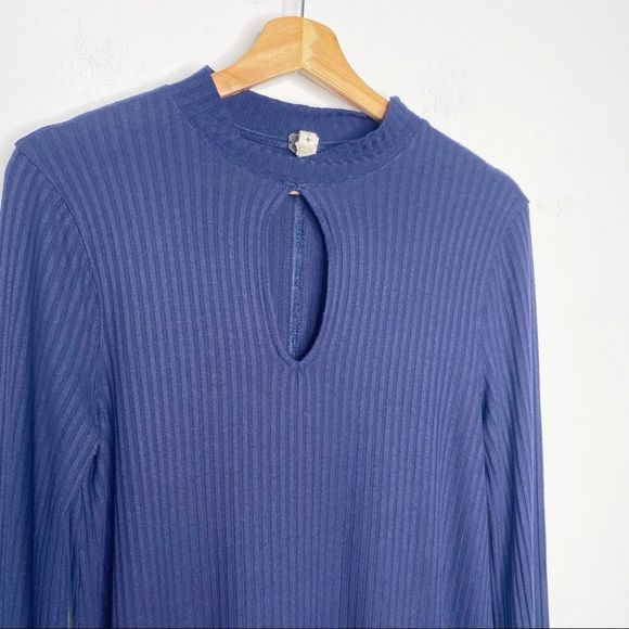 Free People Copa Banana Blue Ribbed Keyhole Tunic - Picture 6 of 11